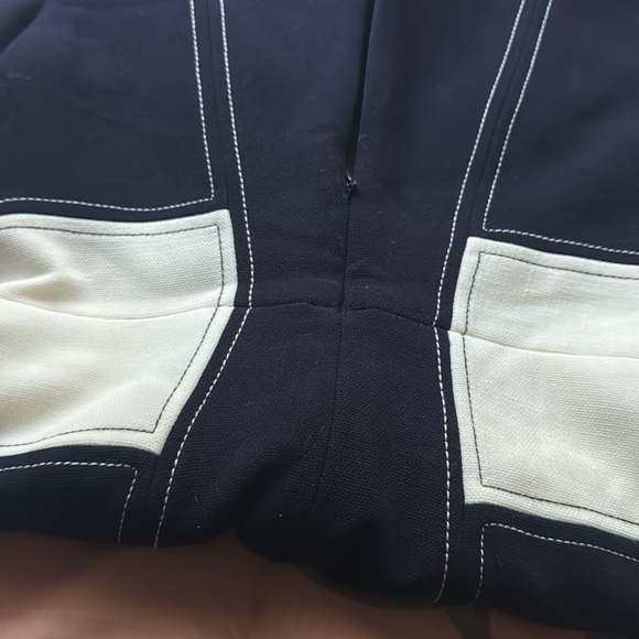 Ann Taylor Navy Blue White Midi Dress - Picture 7 of 8